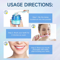 2-piece Teeth Whitening Powder packaging and scoop