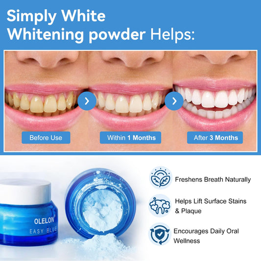 Powder scoop showing the whitening powder