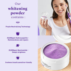 Toothbrush displaying powder on bristles