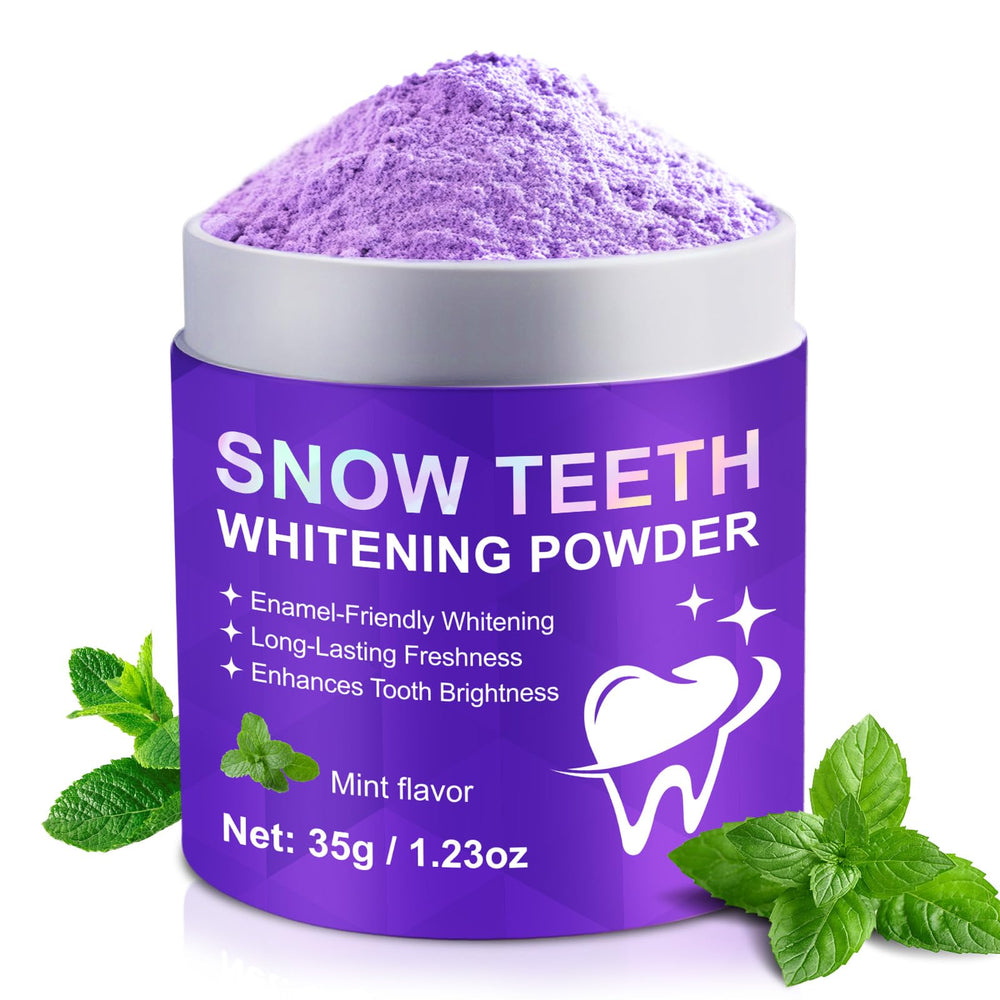 Snow Teeth Whitening Powder PAP+ formula bottle close-up