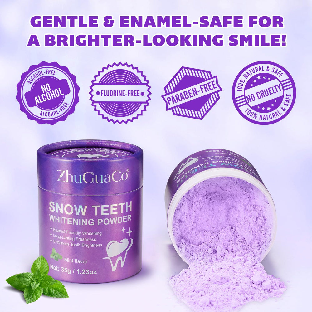 Toothbrush with whitening powder on bristles