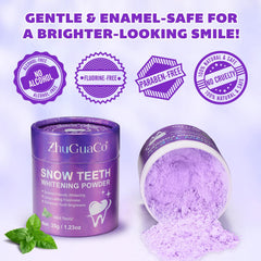 Toothbrush with whitening powder on bristles