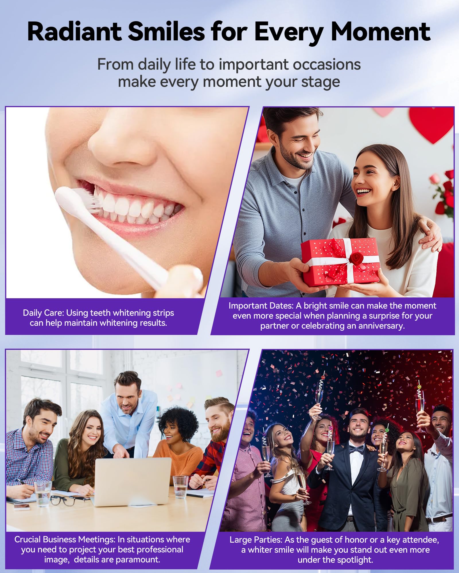 Natural peppermint scent for long-lasting fresh breath after whitening