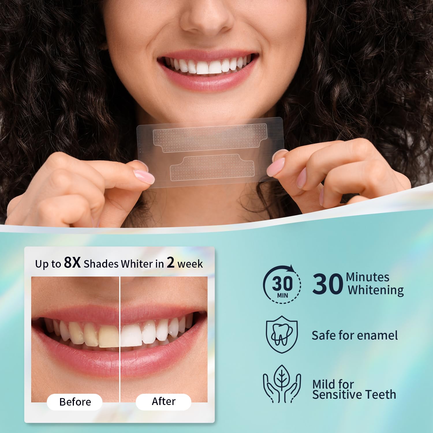 Kit packaging and components including whitening strips