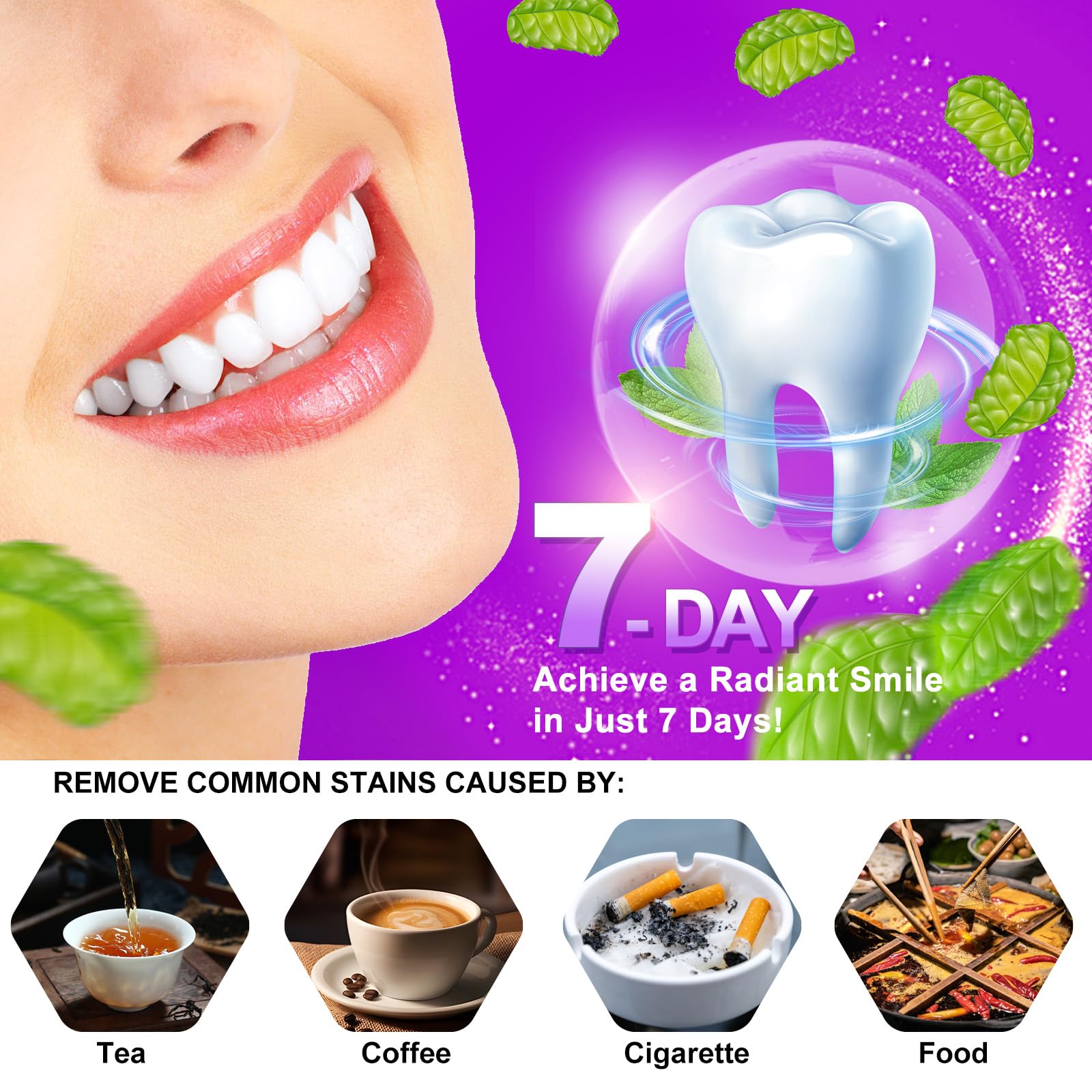 Individual whitening strip sheet ready for use