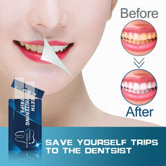 Non-slip whitening strip applied on teeth