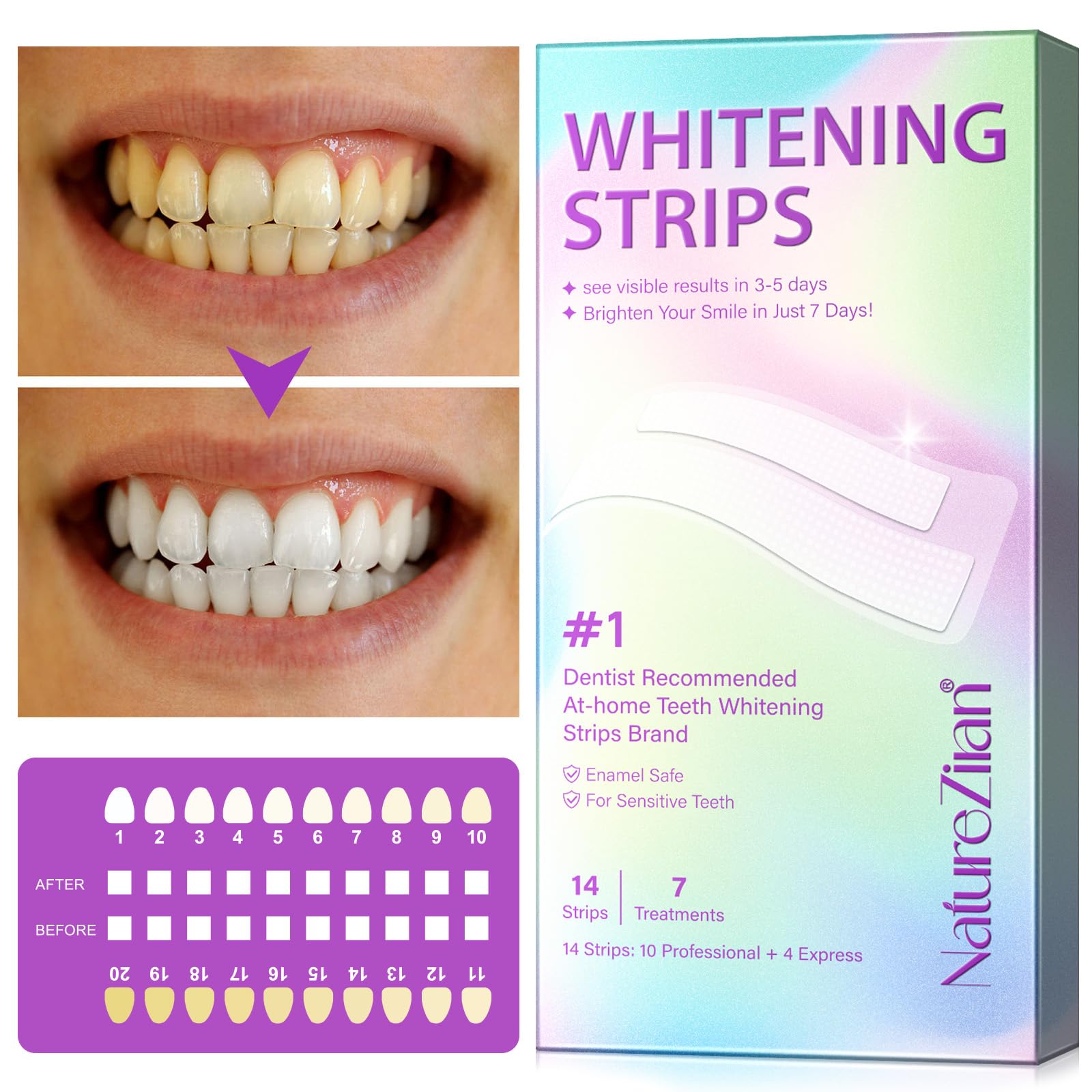 7-Day whitening strips kit for faster results