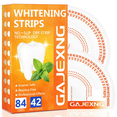 Teeth whitening strips kit: 84 strips, 42 treatments, mint flavor