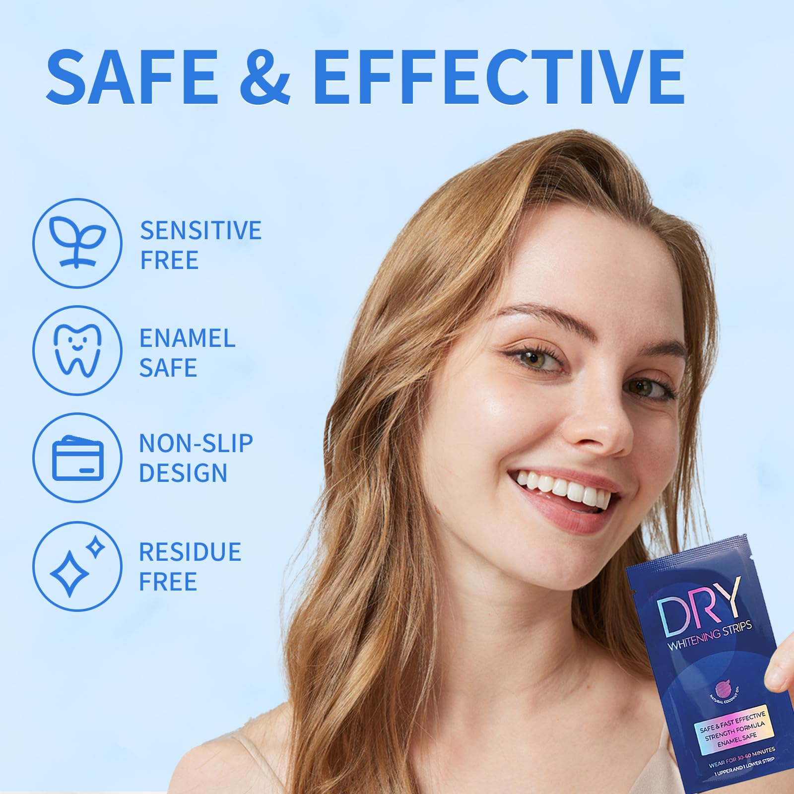 Shade guide included in whitening strips kit