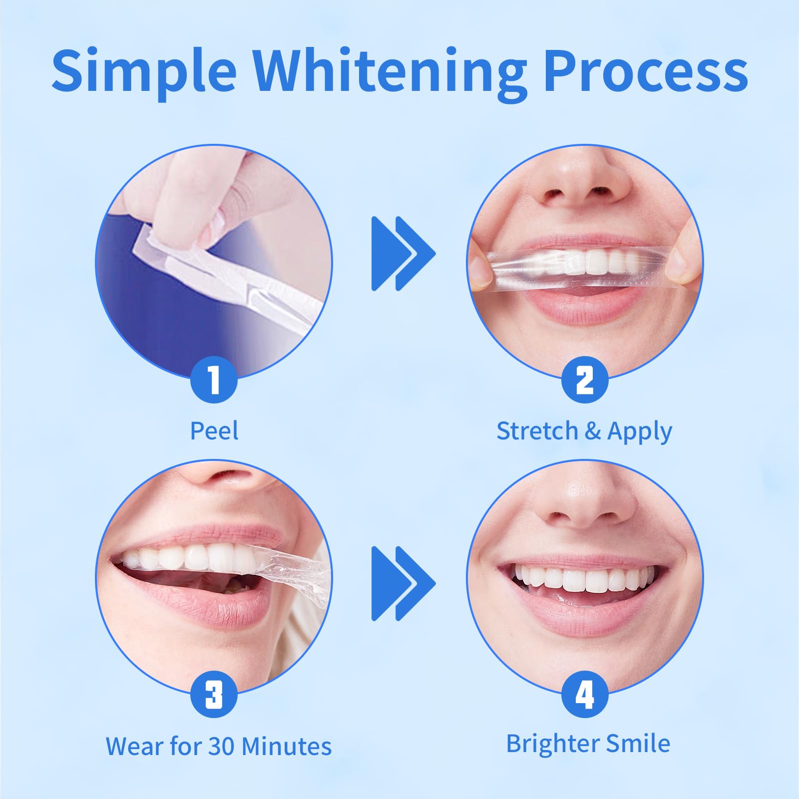 Unopened blister pack of coconut oil whitening strips