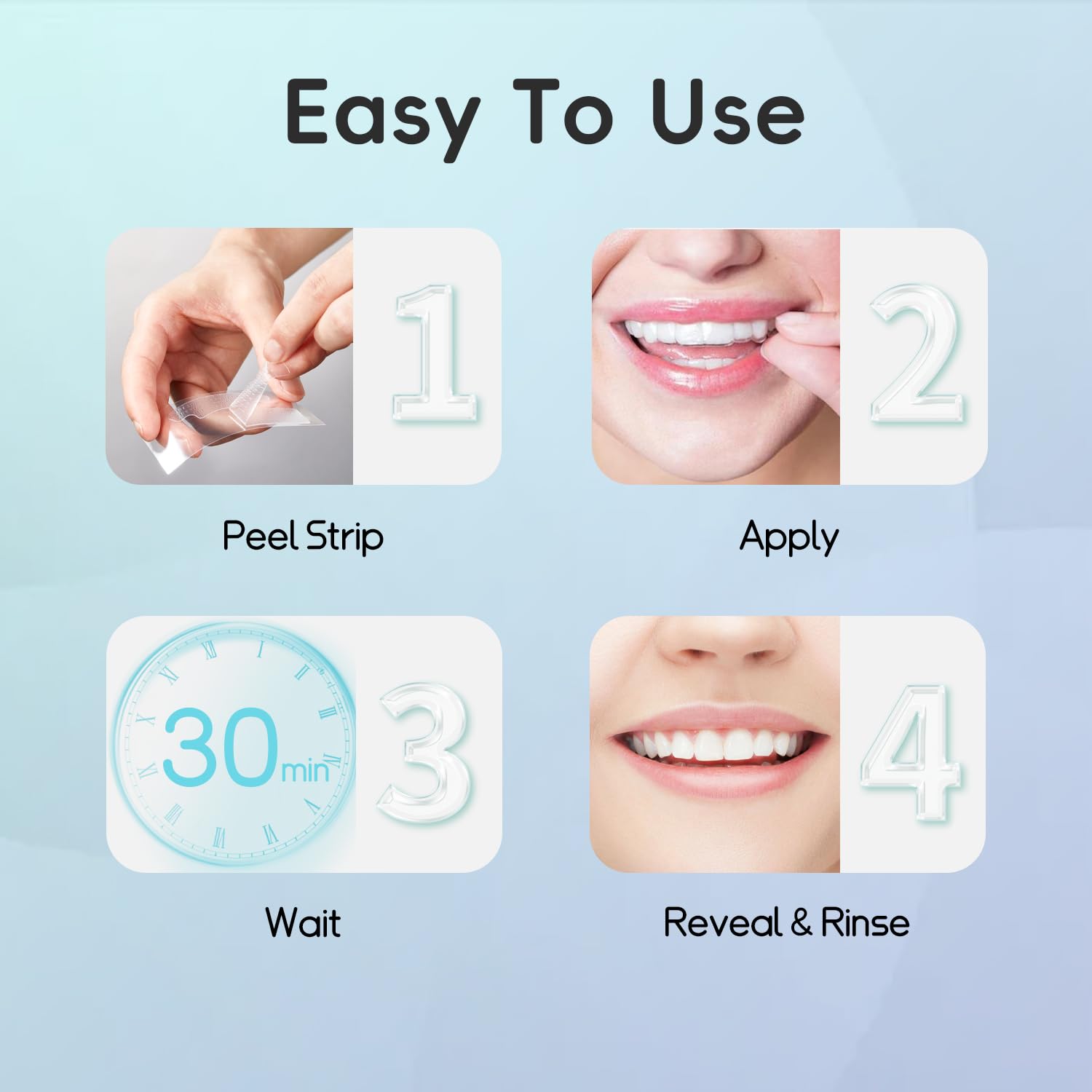 Strips contouring to the curve of teeth