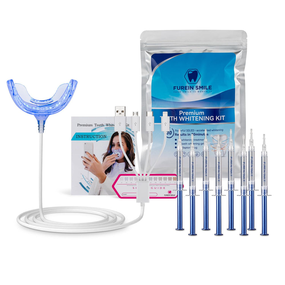 Teeth Whitening Kit with 32-LED light and gel refills