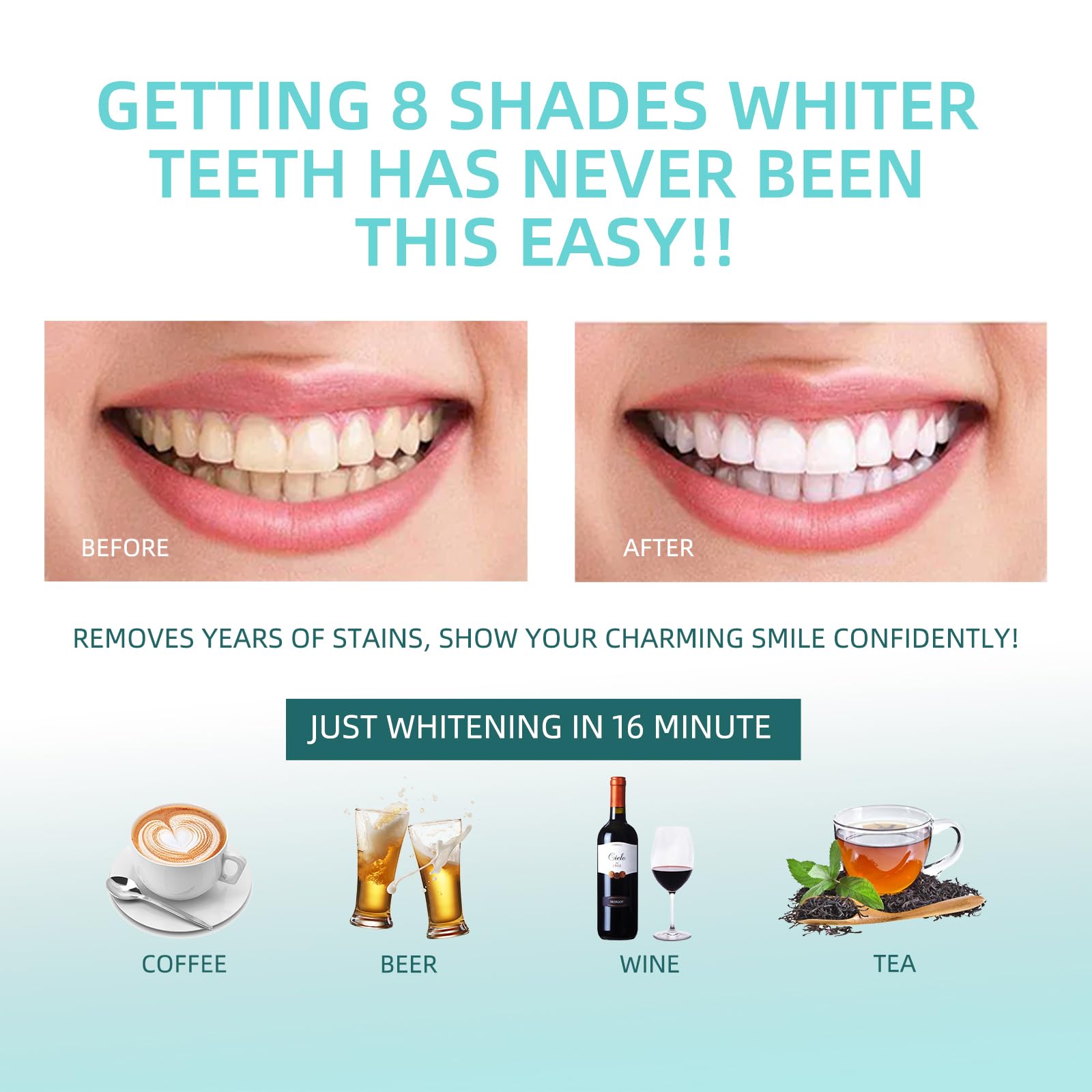 Portable gift set for at-home teeth whitening