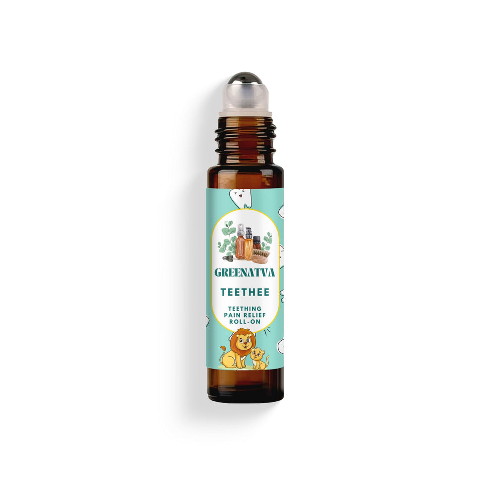 Teethee by Greenatva teething roll on bottle