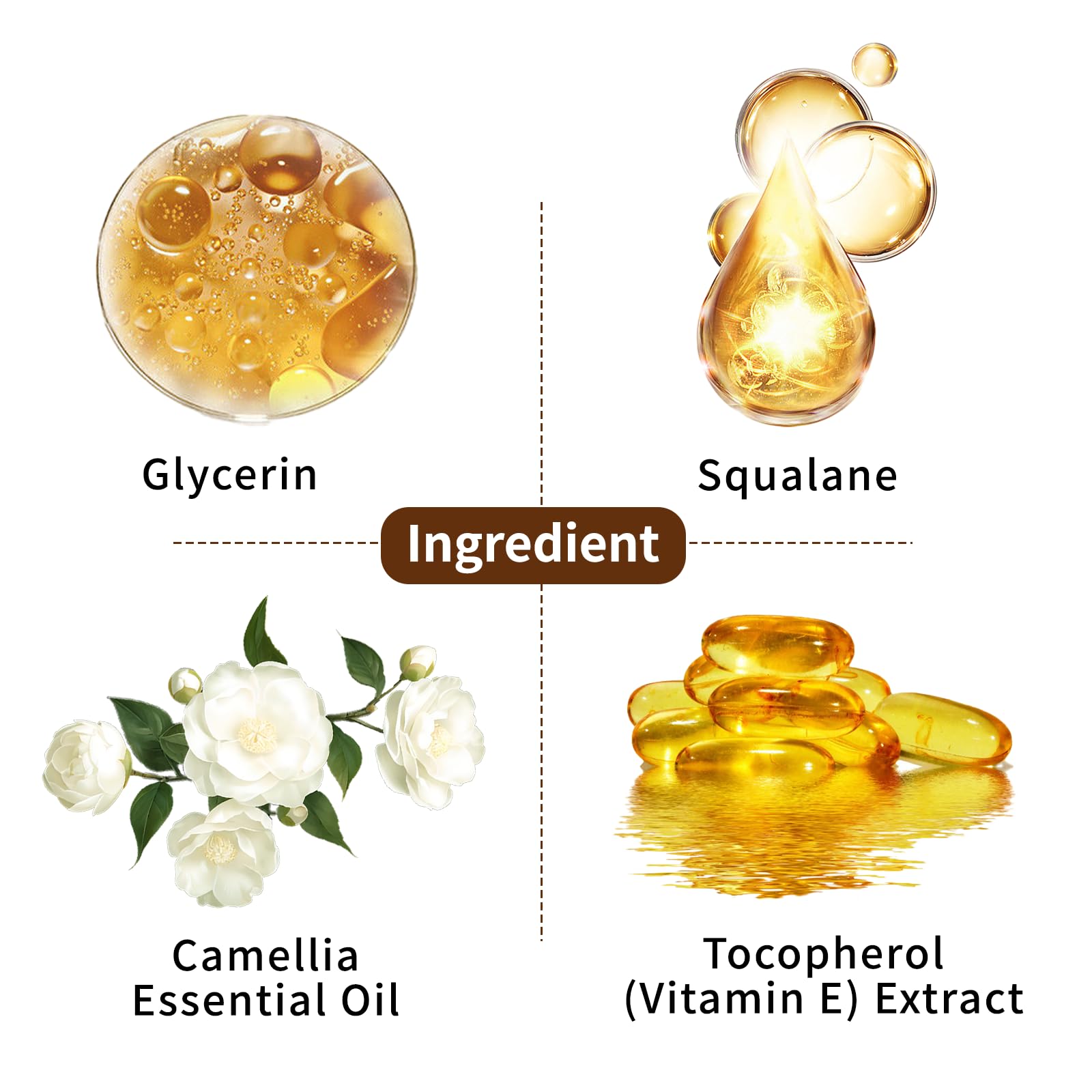 Close-up of chamomile and rose oil formula