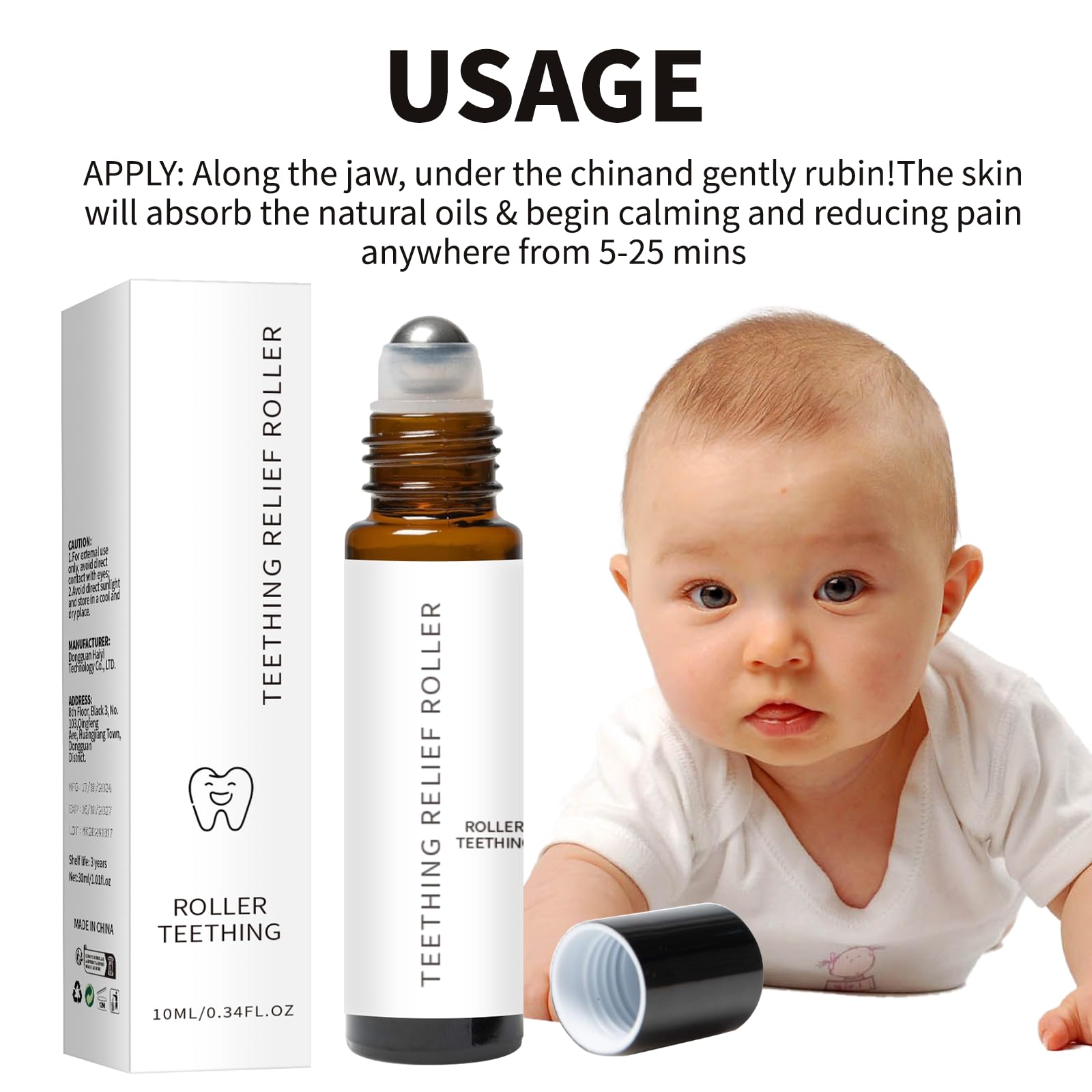 Gentle rollerball applicator for infant gums