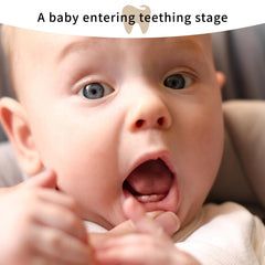 Applying teething roller to baby's gums
