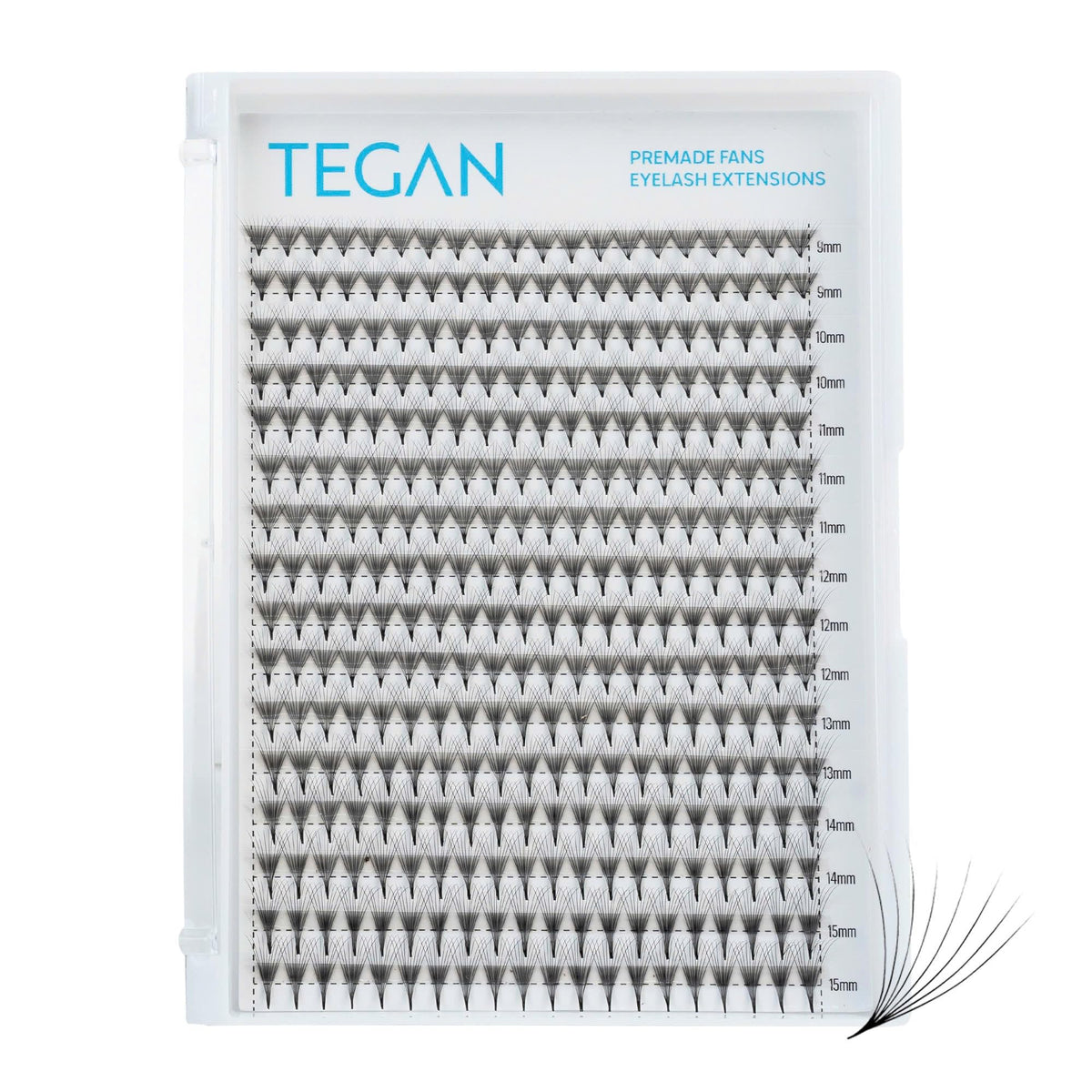TEGAN LASH 320 premade fans tray for efficient volume application