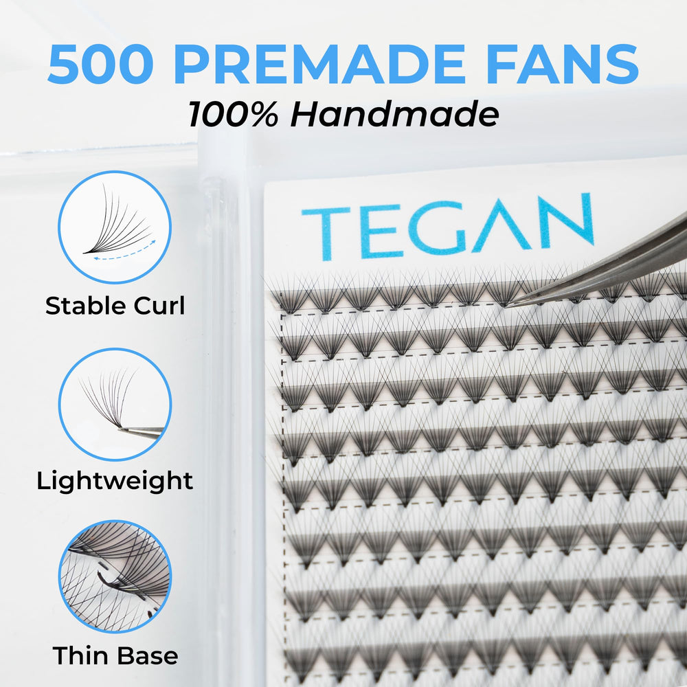 TEGAN LASH premade fans 8D-16D variety for flexible lash styling