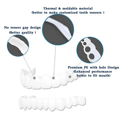 Person applying the temporary cosmetic smile at home