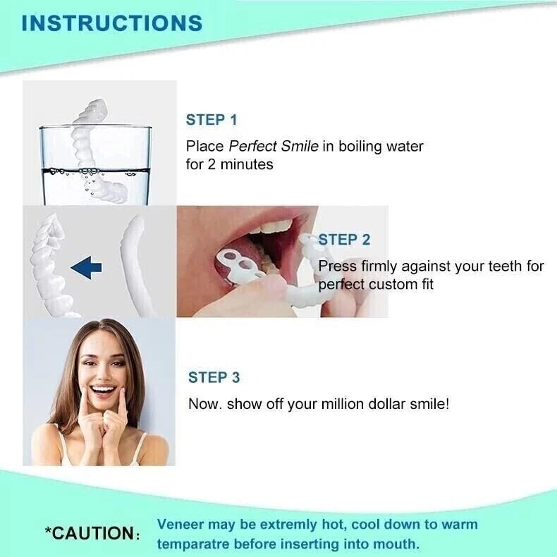 Additional pair of natural-looking temporary smile solutions for top and bottom teeth