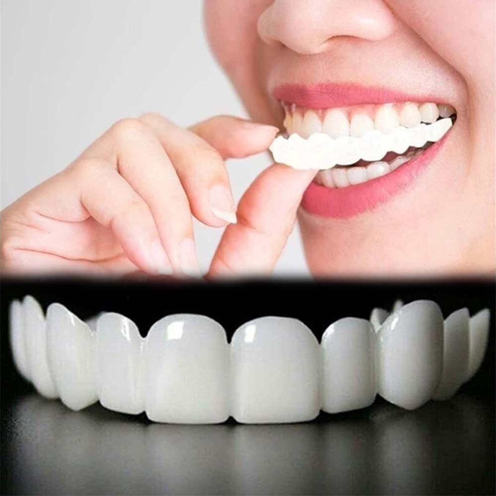 Two-pair temporary smile supports for top and bottom teeth