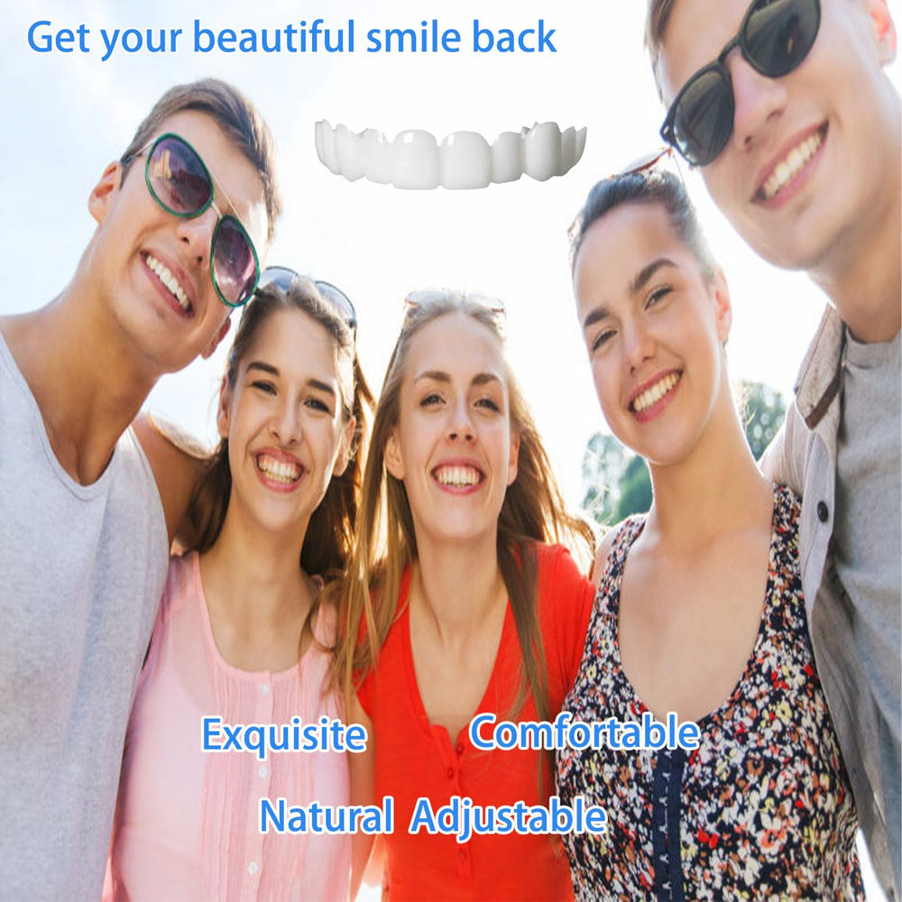 Smiling user wearing the veneer kit