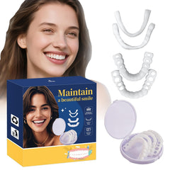 Man and woman smiling with natural-looking temporary veneers