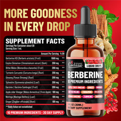 Illustration of ten botanicals in Berberine Drops