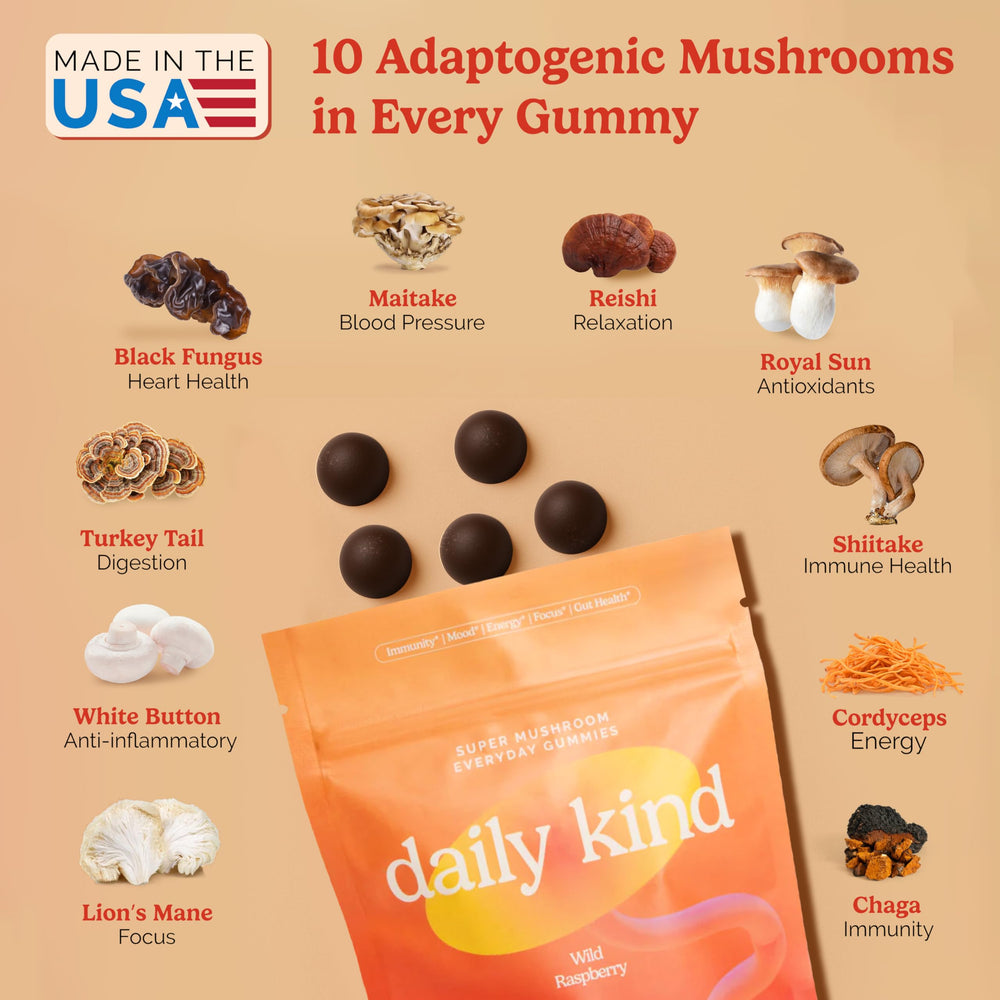 Ingredients for the 10-in-1 mushroom blend