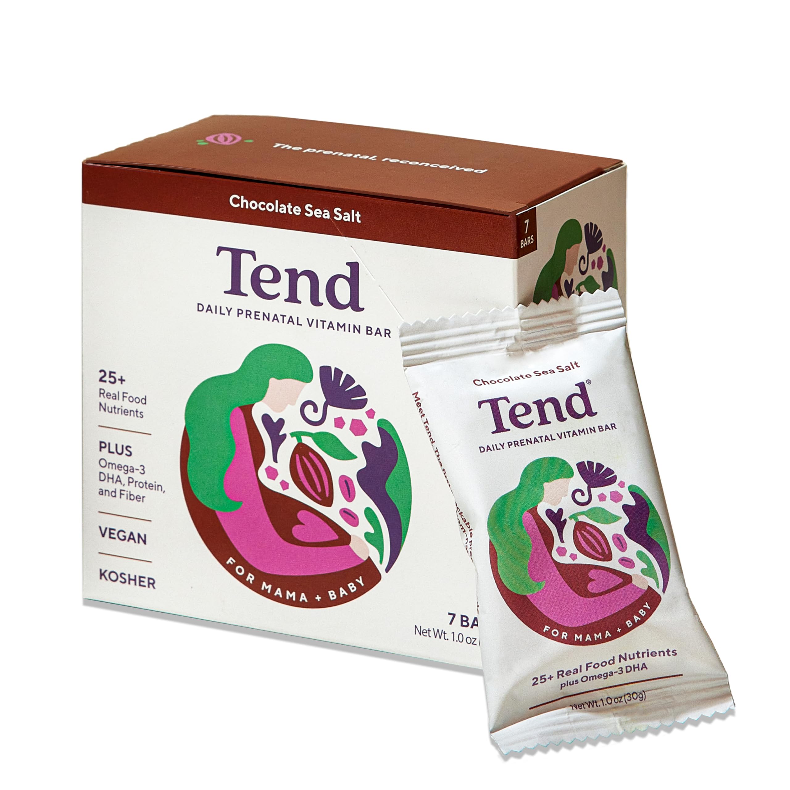 Product packaging of Tend prenatal vitamin bars