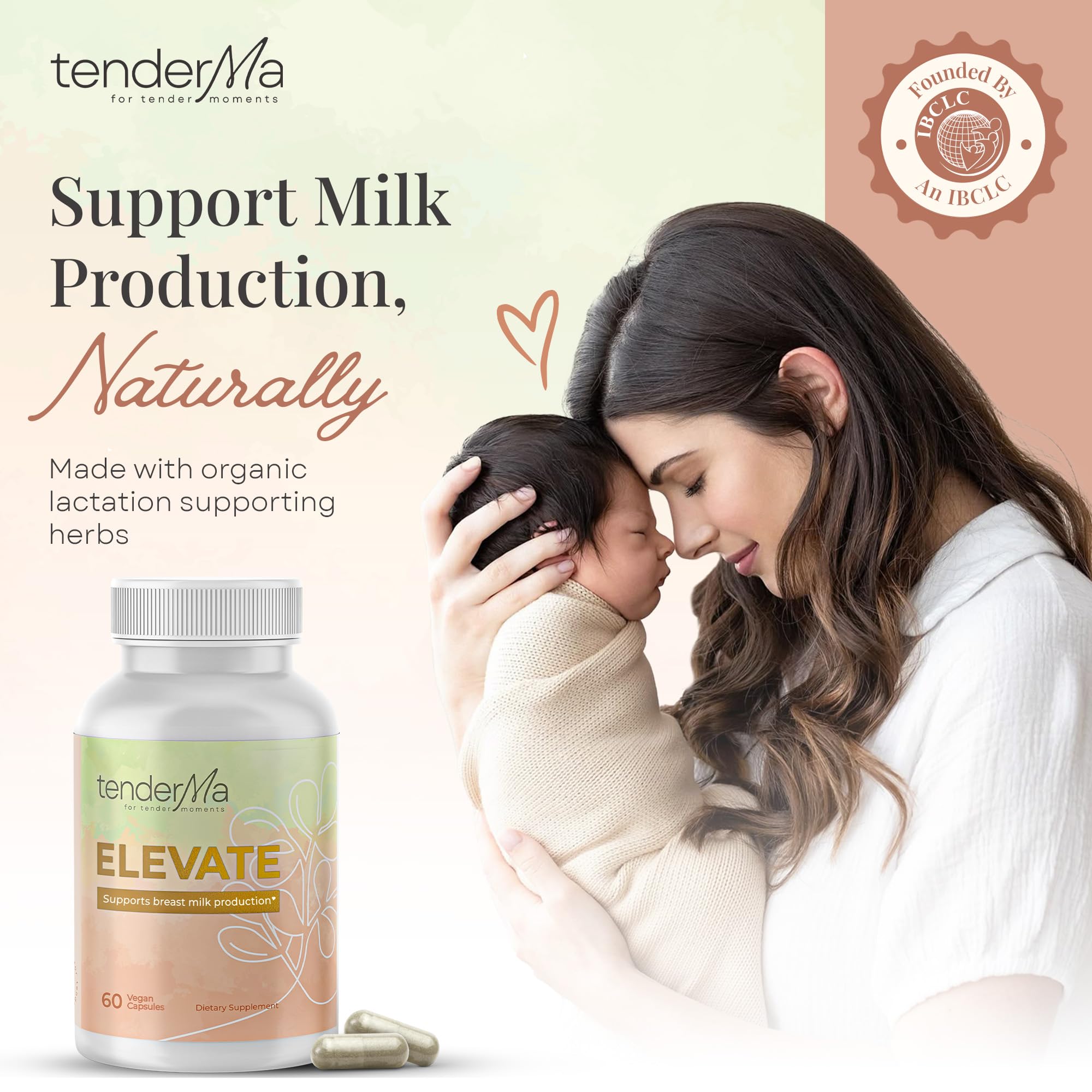 Lactation supplement capsules in a clear dish