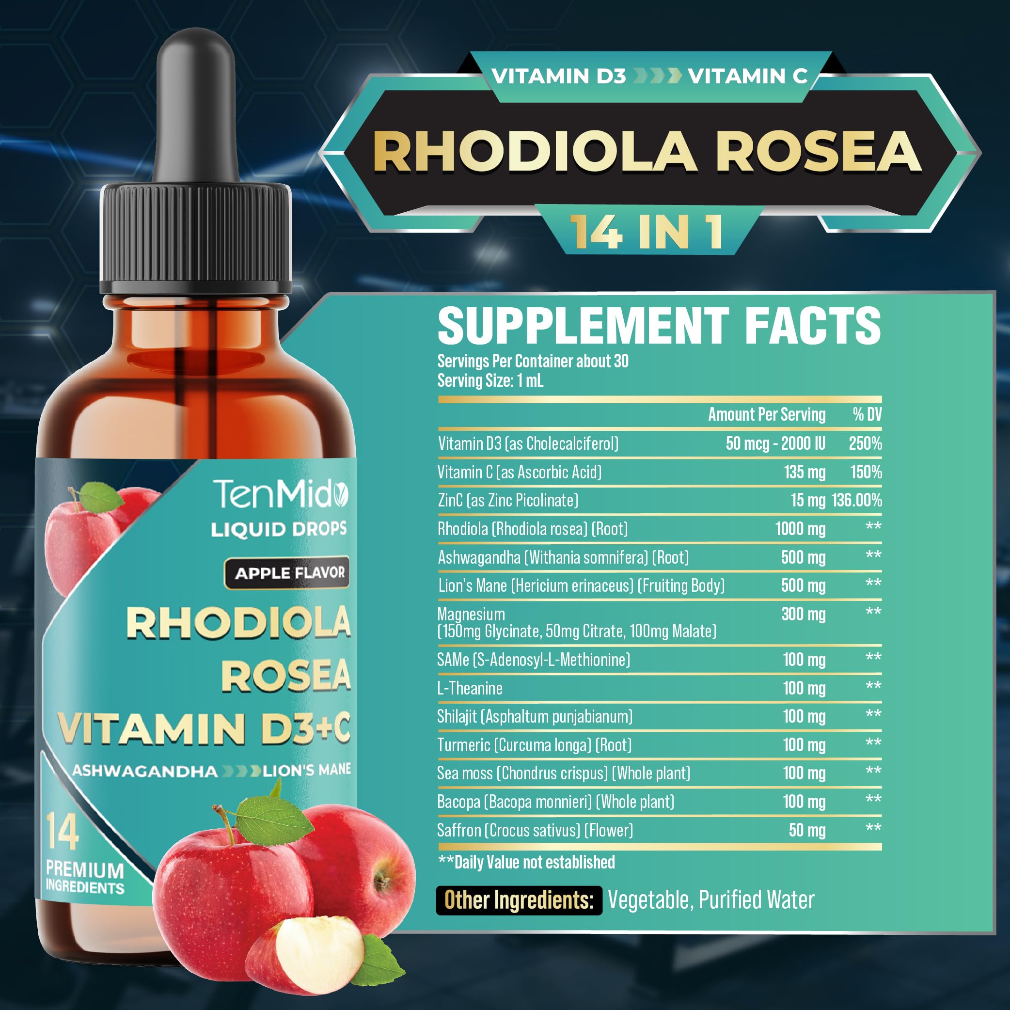 Dropper dispensing rhodiola tincture