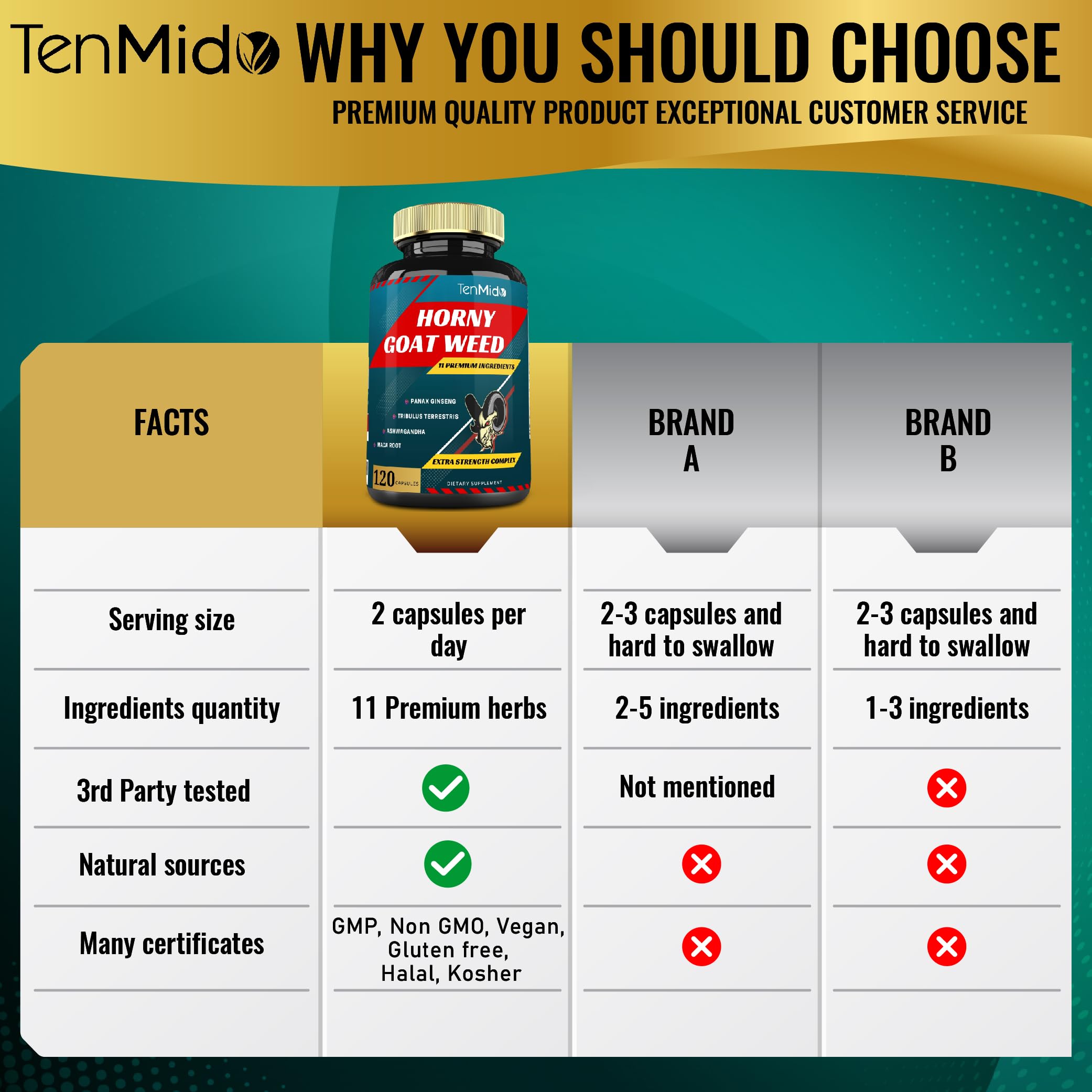 GMP and ISO certification icons for Tenmido