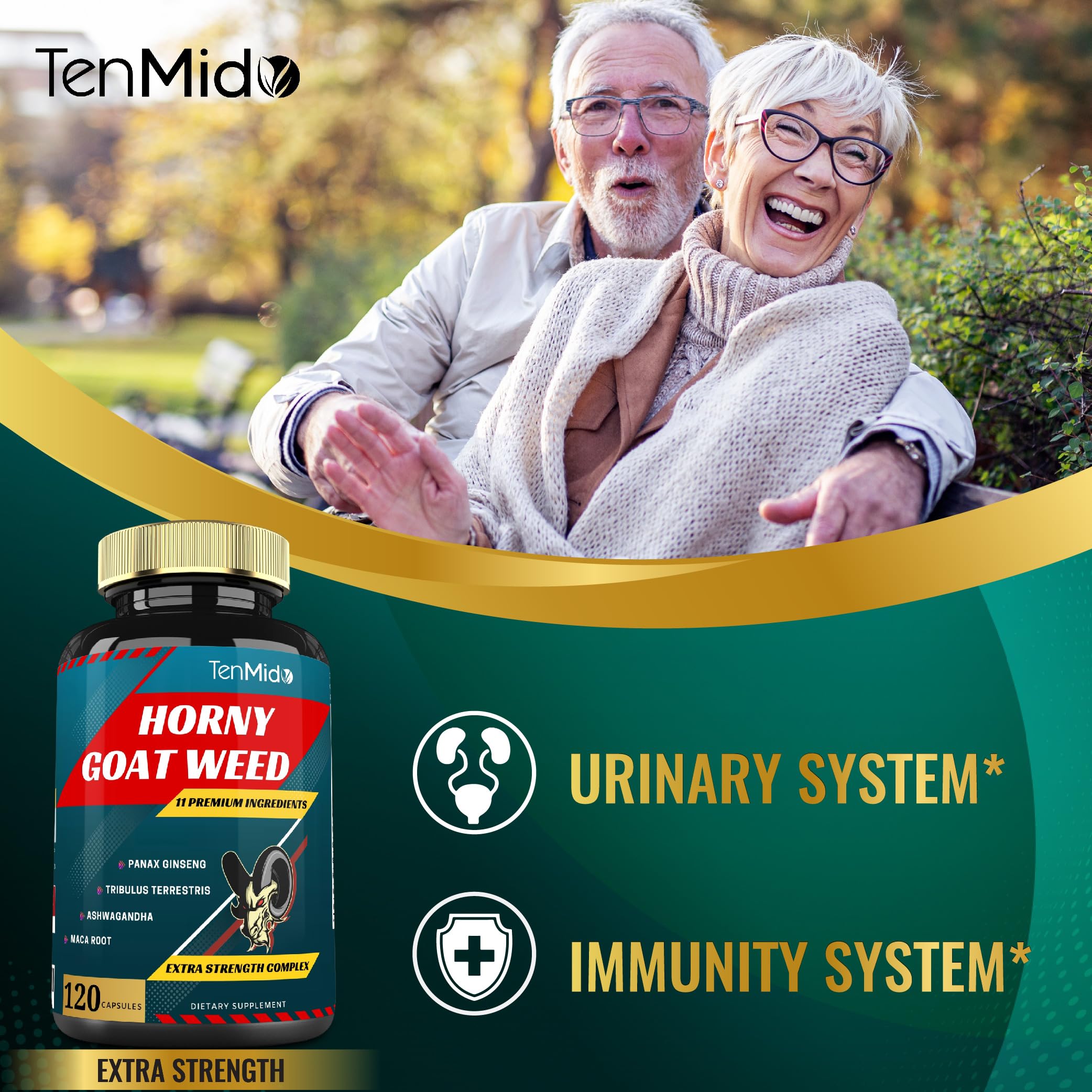 Packaging and branding of Tenmido Horny Goat Weed Capsules