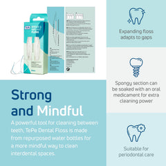 TePe dental floss threader cleaning teeth and gums