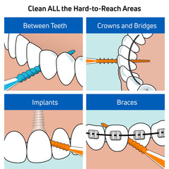 Dental floss picks designed for braces and hard-to-reach spaces