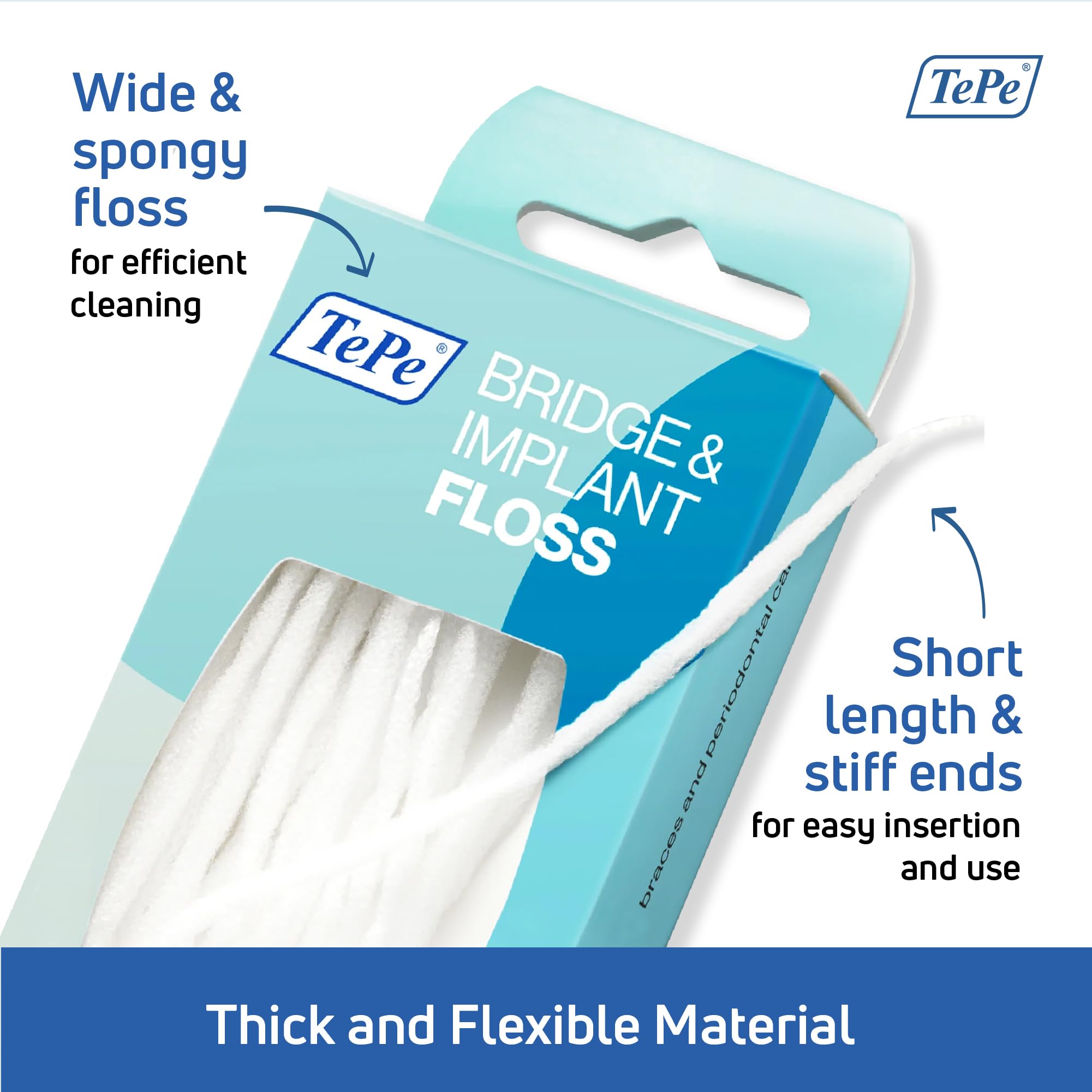 Floss threader used for implants, bridges and braces