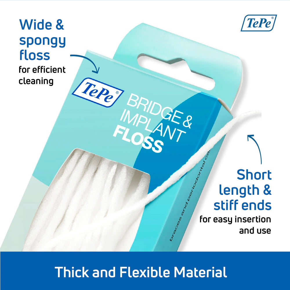 Floss threader used for implants, bridges and braces