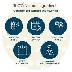 Close-up of EM-X Gold label shows lactose-free and gluten-free features.