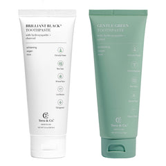 Brilliant Black whitening toothpaste tube close-up