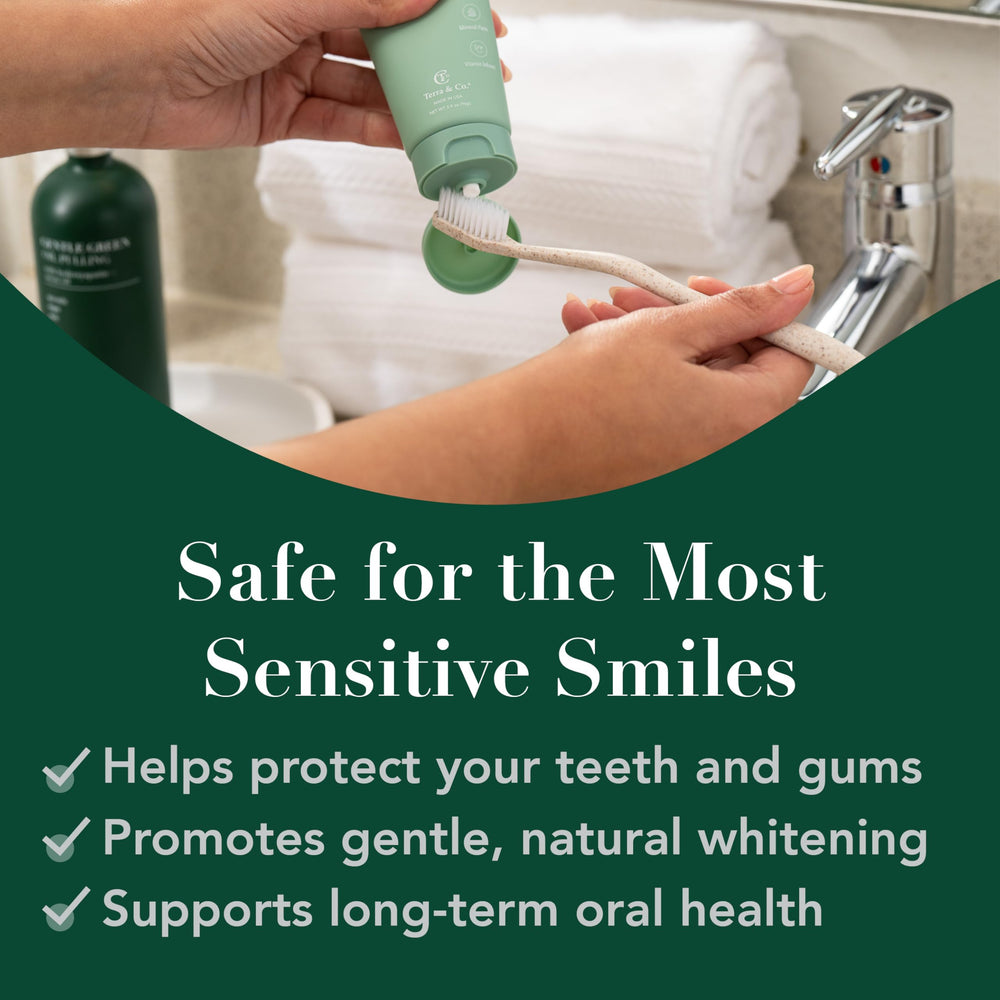 USA-made Terra & Co toothpaste label