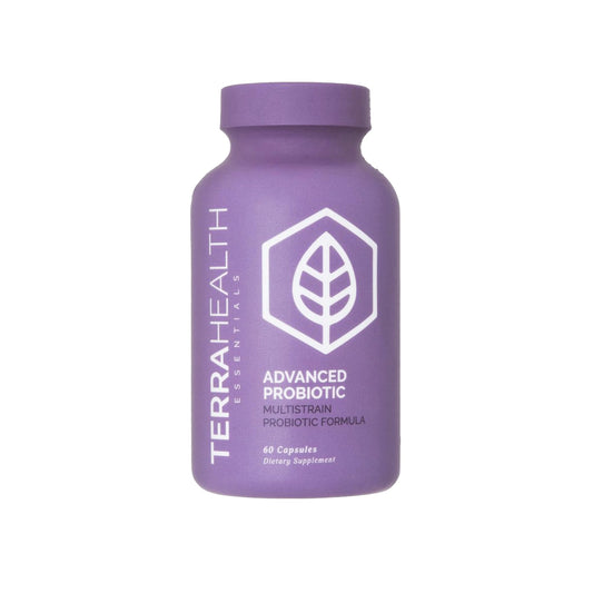 Terra Health Essentials Advanced Probiotics bottle with capsules