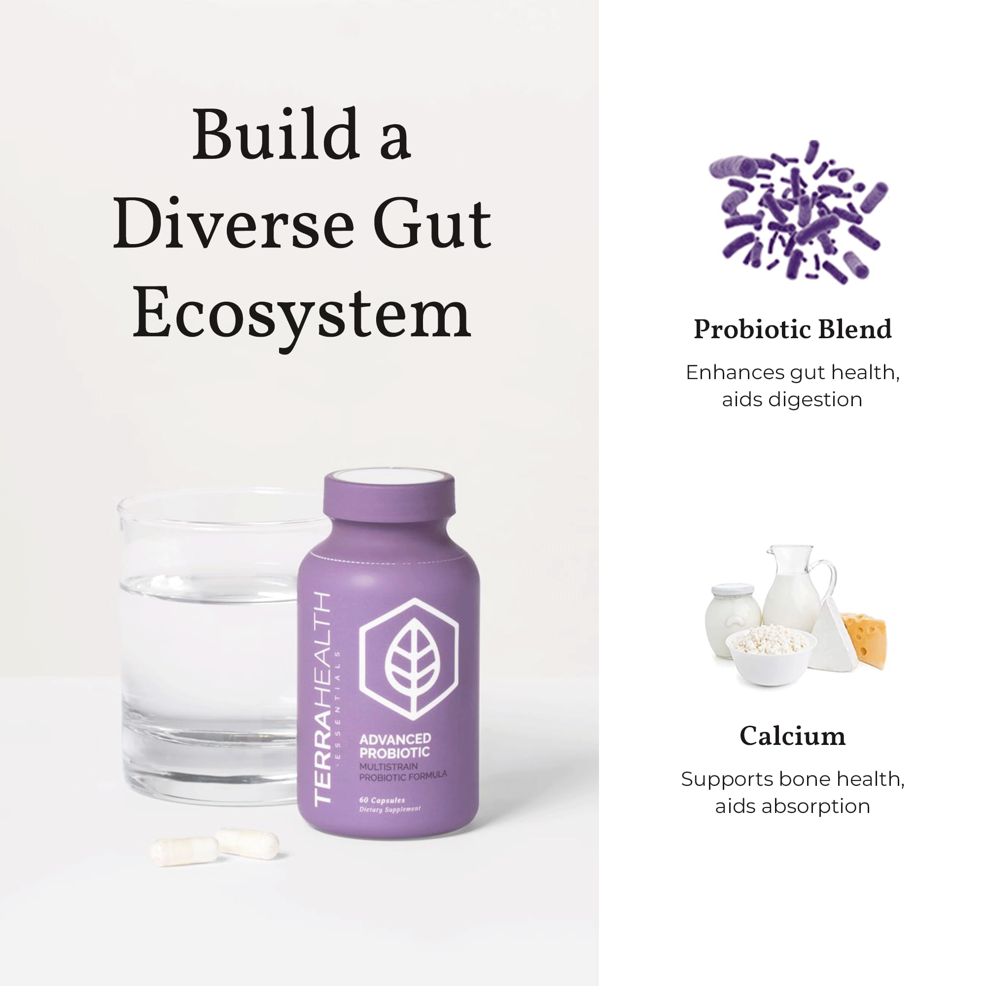 Concept image of gut health and clear skin connection