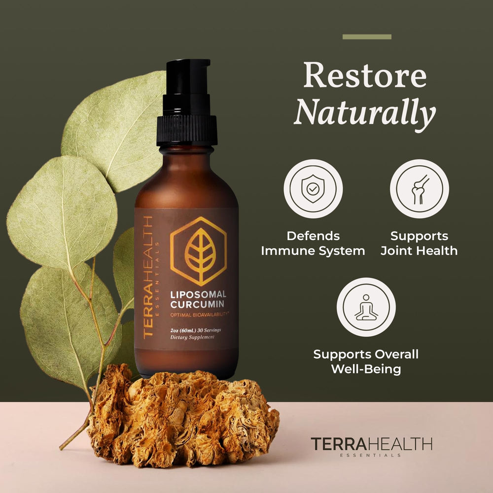 Close-up of Terra Health Essentials bottle and label
