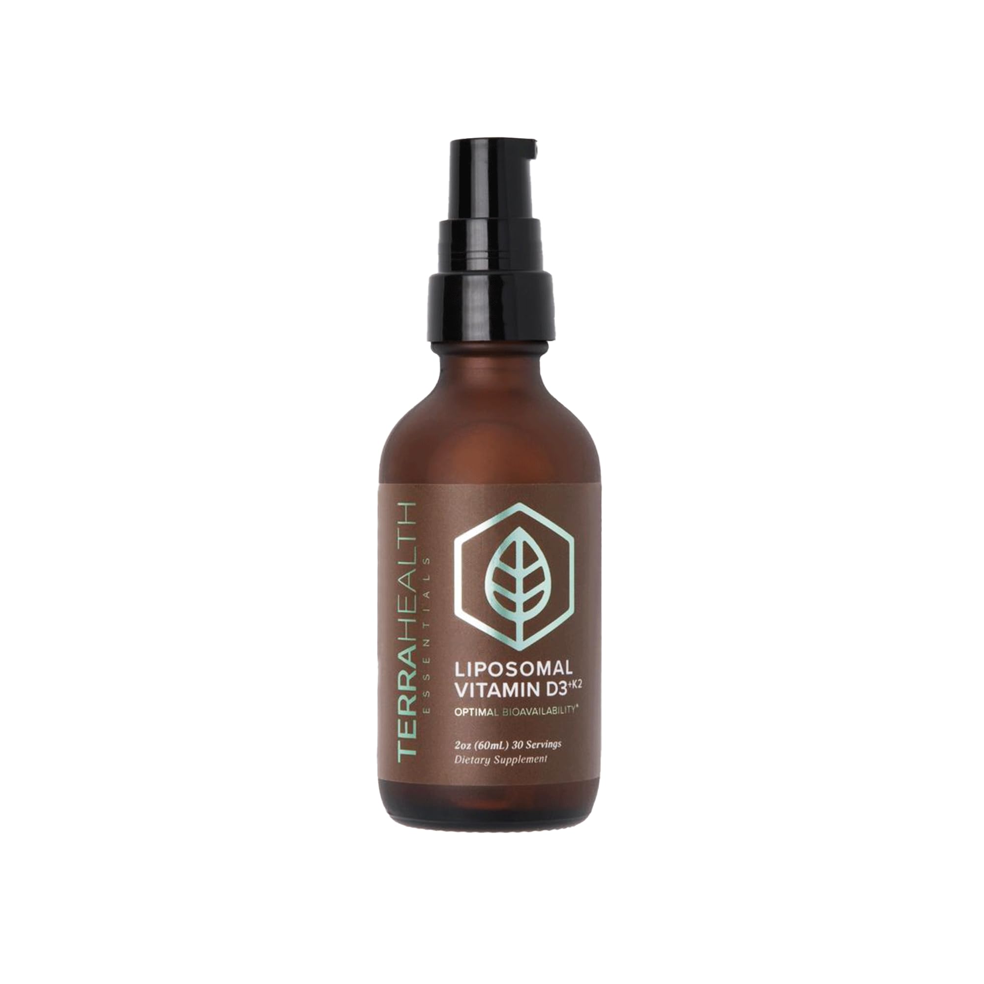 Terra Health Essentials Liposomal Vitamin D3 + K2 bottle on white background