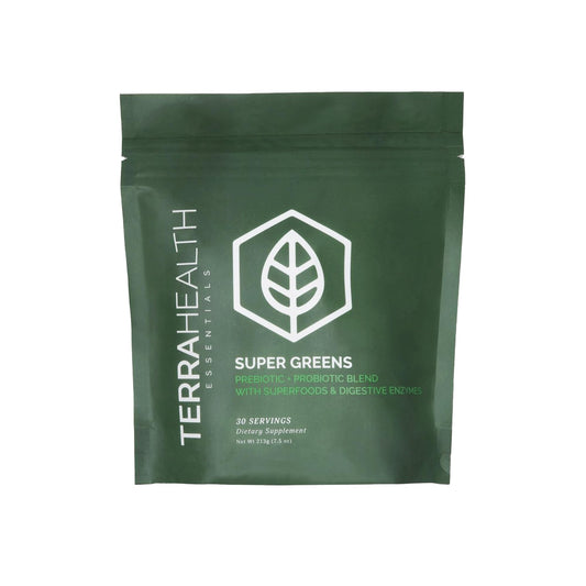 Hero image: Terra Health Essentials Super Greens powder