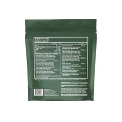 Pack shot of Terra Health Essentials Super Greens tub with scoop