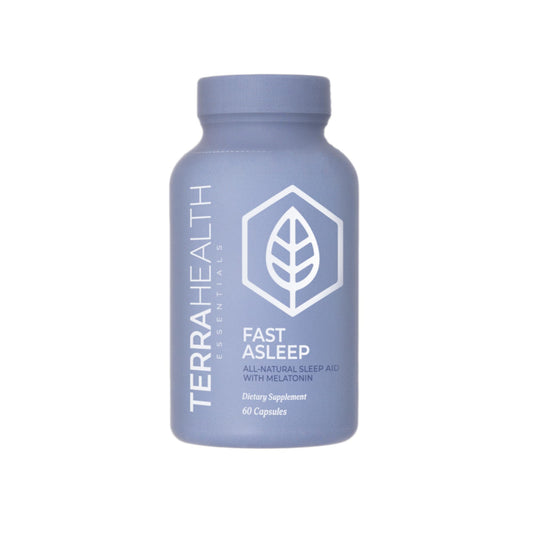 Terra Heath Essentials Fast Asleep bottle on a clean white background