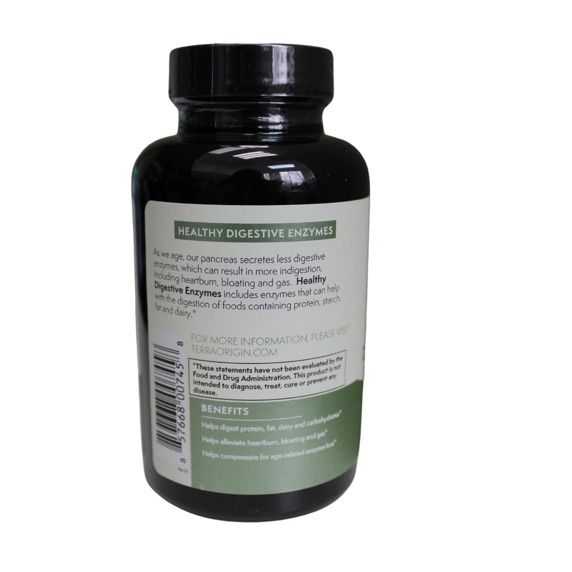 Made in USA label on Terra Origin Digestive Enzymes